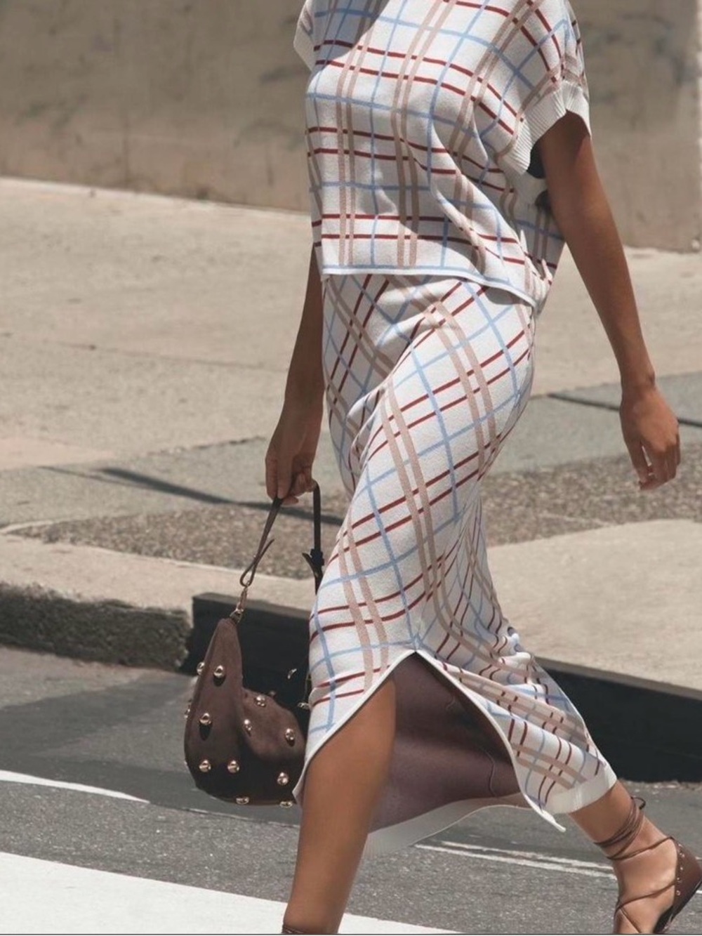 Anthropologie Maeve Two-Piece Plaid Sleeveless Sweater Dress Set XS - Picture 3 of 5
